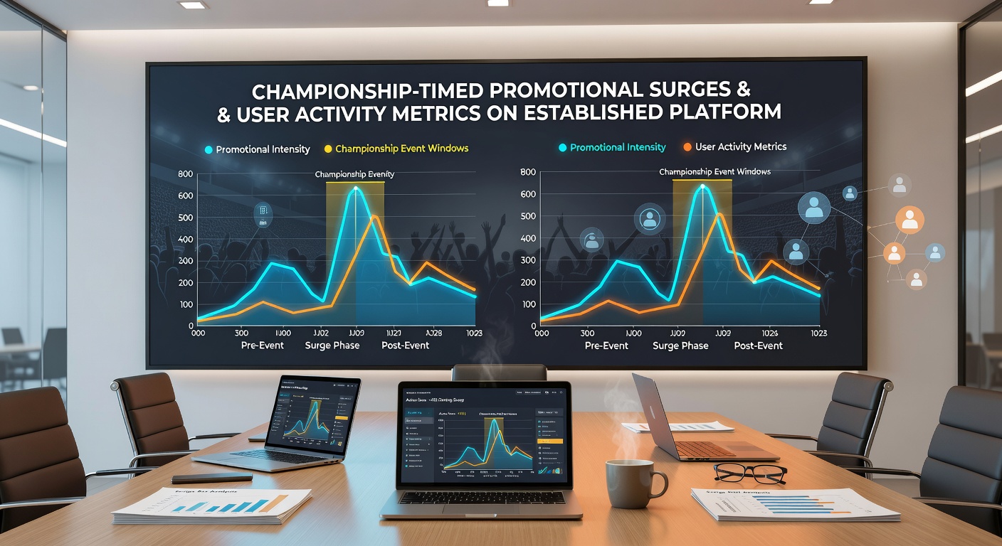 Analytics chart displaying user activity metrics aligned with championship promotional periods
