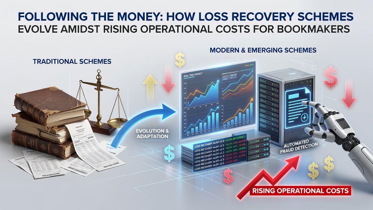 Bookmaker financial charts showing rising operational costs and loss recovery trends