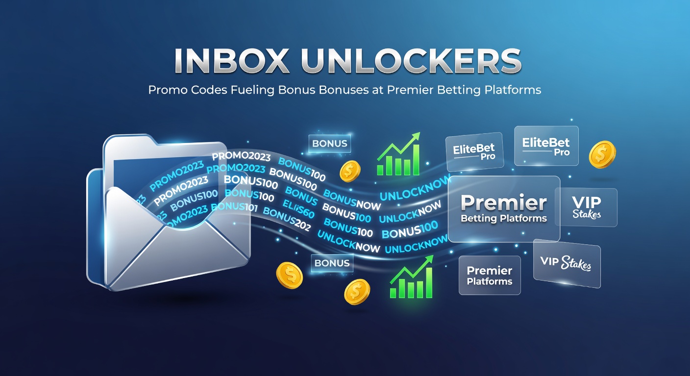 Screenshot of an email inbox filled with colorful promo code notifications from betting platforms, highlighting bonus offers and unlock buttons