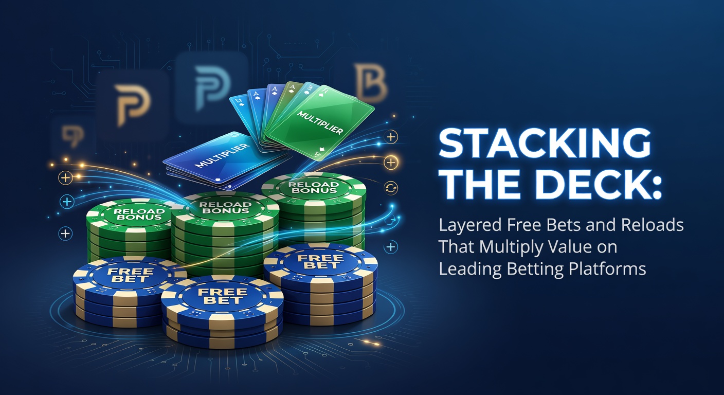 Visual representation of stacked betting chips illustrating layered free bets and reload bonuses multiplying value on digital platforms