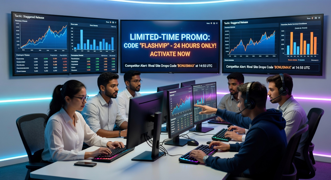 Illustration of digital clocks and promo code timing strategies in competitive gambling environments